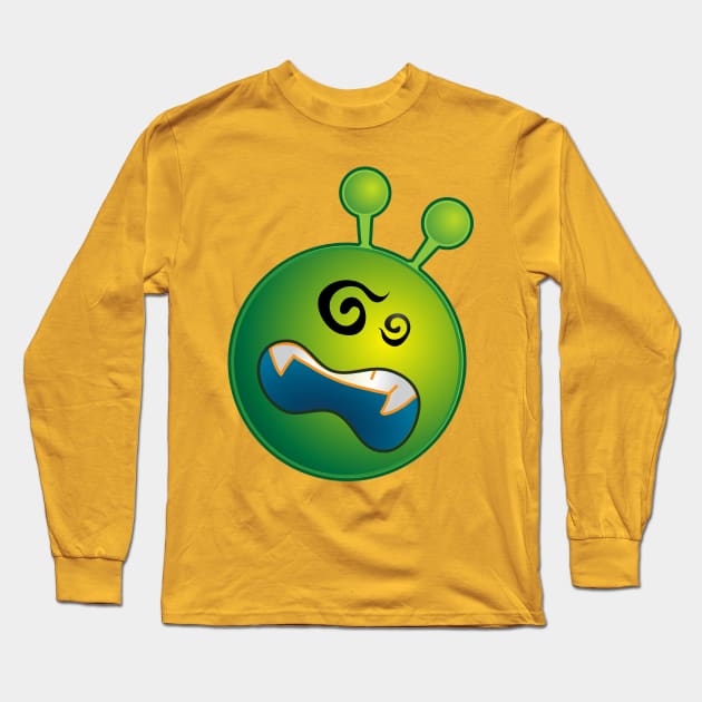 Confused Alien Monster ET Extraterrestrial Martian Green Man Emoji for Women, Men and Kids 11 Long Sleeve T-Shirt by PatrioTEEism